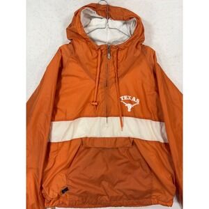 Storm‎ Duds Texas Longhorns Windbreaker Jacket Mens XXL Orange Half Zip Pullover